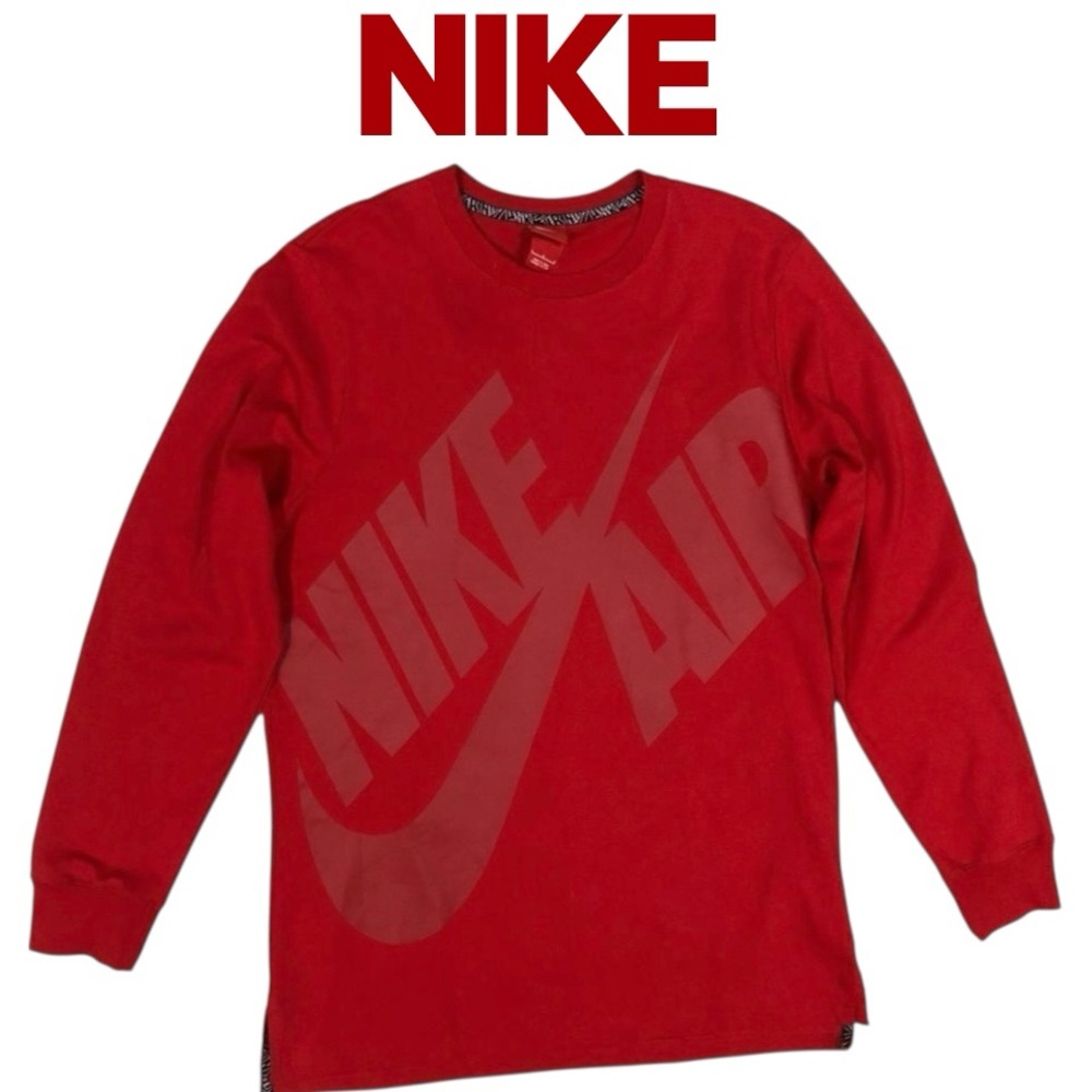 Nike Air Pivot Sweatshirt Red Heavyweight Pullover Double Sided Graphic L NWOT